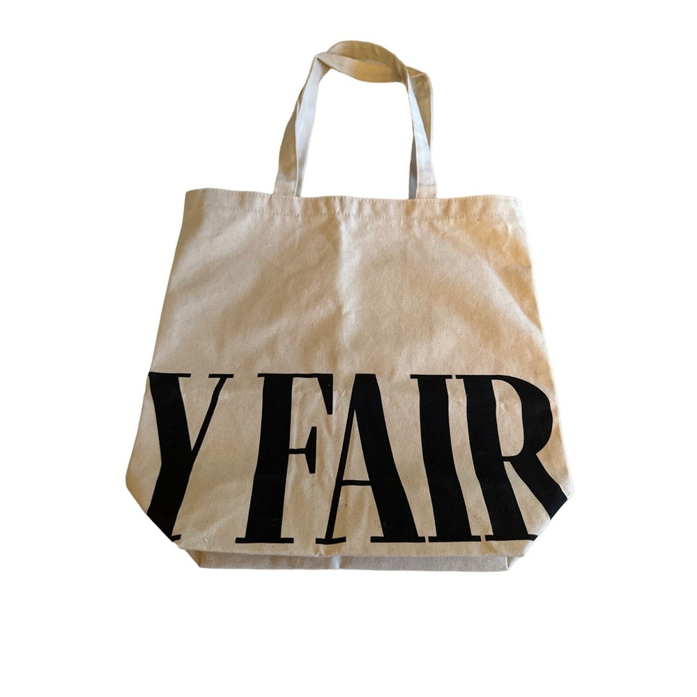 Vanity Fair Canvas Tote Bag Black Lettering